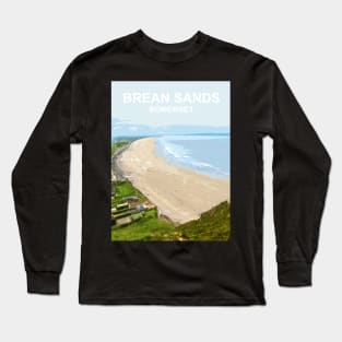 Brean Sands Somerset. Travel poster. Gift. Long Sleeve T-Shirt